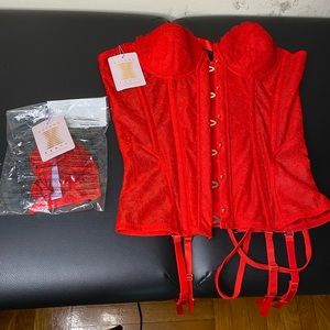 Savage X Fenty lingerie set in red